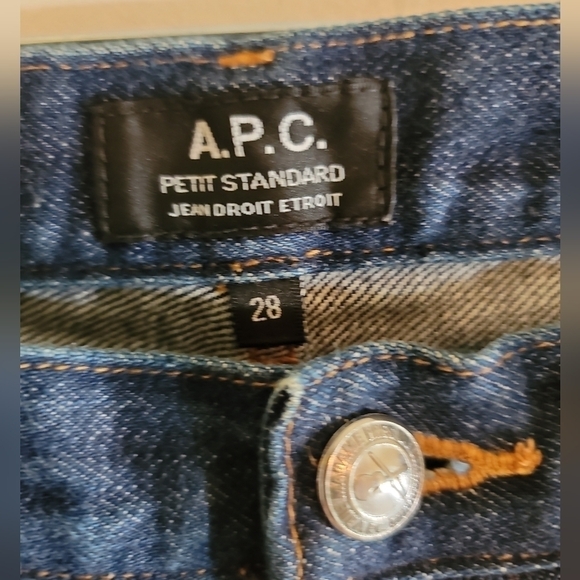 A.P.C. Standard Straight-leg Jeans 28x25 Button Fly Rigid Denim - Picture 3 of 8